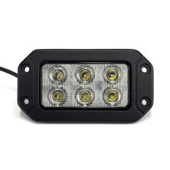 6" x 3 3/8" 6 diodes 18W clear LED work light