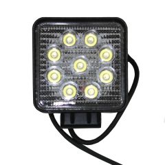 4 1/4" x 4 1/4" 9 diodes 27W clear LED work light