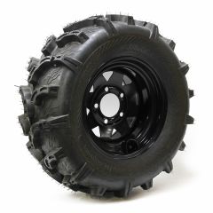 Pneu VTT 25/10-12 6 plis P375 Wanda Hakuba et jante 12" 5 trous noire et protège valve