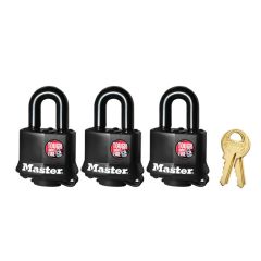 1 9/16" keyed alike laminated steel padlock (3-pack)