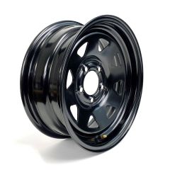 15" x 6" 5 holes 2200 lbs black rally rim