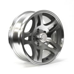 Jante 15" x 6" 5 trous 2150 lbs aluminium modèle-S5 et centre de roue
