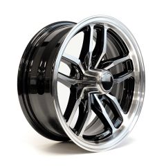 Jante 15" x 6" 5 trous 2200 lbs aluminium noir Osprey et centre de roue