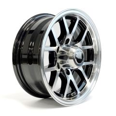 15" x 6" 6 holes 2830 lbs black aluminum Condor rim and cap