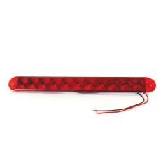 15 1/2" x 1 5/8" x 3/4" 11 diodes red LED light bar