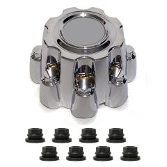 Centre de roue 8 trous chrome pour roue 17 1/2" aluminium avec écrous de roues