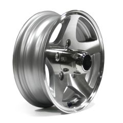 12" x 4" 5 holes 1520 lbs aluminum Five Star rim and cap