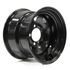 12" x 8 1/2" 5 holes 1045 lbs black rim and valve protector