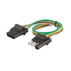 4-way flat connector plug white socket and 12" wire (car and trailer) (packaged) CURT