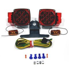 4 1/2" x 4 1/2" x 2 1/2" 16 diodes red LED tail light kit (25' wire) for small tailer