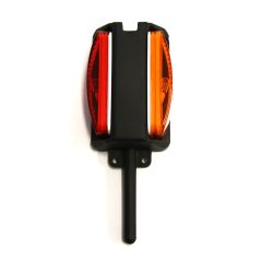 8 1/2" x 3 7/8" amber and red Inc. clearance light with bracket for left fender