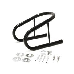 Black steel motorcycle rack