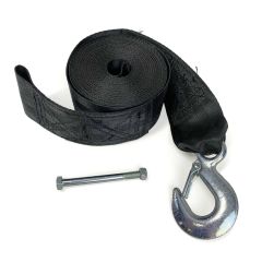 2 1/2" x 24' black winch strap with hook