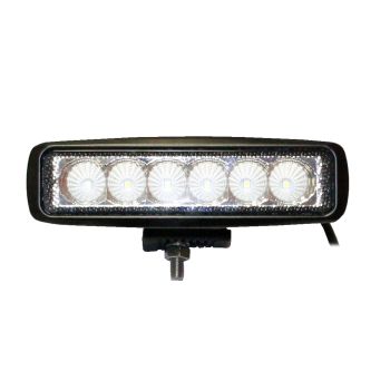 Lampe de travail LED 6" x 1 3/4" claire 6 diodes 18W (90°) Lampe de travail LED 6" x 1 3/4" claire 6 diodes 18W (90°)
