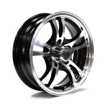 15" x 5" 5 holes 2150 lbs black aluminum Jaguar rim and cap 15" x 5" 5 holes 2150 lbs black aluminum Jaguar rim and cap
