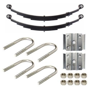 Ensemble de ressorts 3K à 2 yeux 4L 23 1/2" x 1 3/4" pour tube de 2" avec quinc. Ensemble de ressorts 3K à 2 yeux 4L 23 1/2" x 1 3/4" pour tube de 2" avec quinc.