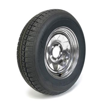 Pneu radial 205/75R14 6 plis LRC 1760 lbs Castle Rock et jante 14" 5 trous galvanisée