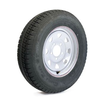 Pneu radial 175/80R13 6 plis LRC 1360 lbs Castle Rock et jante 13" 5 trous rally