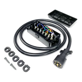 Connecteur 7 brins 2/10 GA, 1/12 GA et 4/14 GA, fil 6' HD (remorque) et boîte de jonction 7 pôles SMARTOW Connecteur 7 brins 2/10 GA, 1/12 GA et 4/14 GA, fil 6' HD (remorque) et boîte de jonction 7 pôles SMARTOW