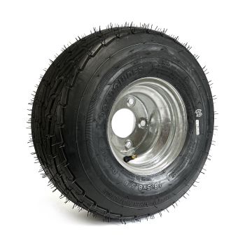 215/60-8 18 1/2" x 8 1/2" x 8" 8 ply LRD 990 lbs Roadguider tire and 8" 5 holes galvanized rim 215/60-8 18 1/2" x 8 1/2" x 8" 8 ply LRD 990 lbs Roadguider tire and 8" 5 holes galvanized rim