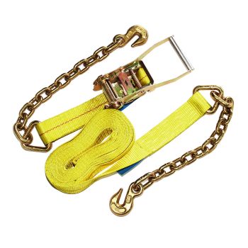 Courroie à cliquet de 2" x 30' crochet grappin et chaîne 3,33K Courroie à cliquet de 2" x 30' crochet grappin et chaîne 3,33K