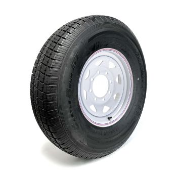 Pneu radial 235/85R16 12 plis LRF 3960 lbs Castle Rock et jante 16" 8 trous rally