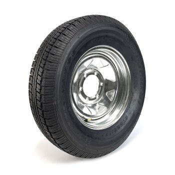 Pneu radial 225/75R15 8 plis LRD 2540 lbs Castle Rock et jante 15" 6 trous galvanisée