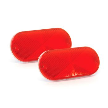 Réflecteur autocollant de 1 7/8" x 4 3/8" rouge en plastique