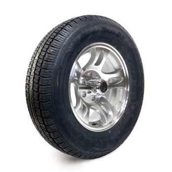 205/75R15 6 ply LRC 1820 lbs radial Castle Rock tire and 15" 6 holes S5-model aluminum rim