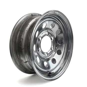 Jante 15" x 6" 6 trous 2830 lbs chrome (avec imperfections) Jante 15" x 6" 6 trous 2830 lbs chrome (avec imperfections)