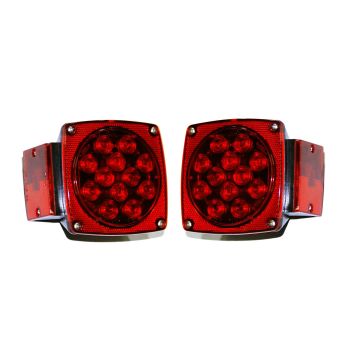 Ensemble de lumières LED submersibles de 4 1/2" x 4 1/2" rouges 14 diodes Ensemble de lumières LED submersibles de 4 1/2" x 4 1/2" rouges 14 diodes