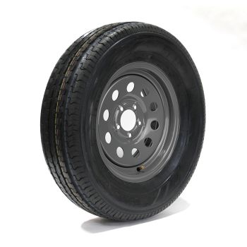 Pneu radial 225/75R15 6 plis LRC 2150 lbs Sterling et jante 15" 5 trous grise Pneu radial 225/75R15 6 plis LRC 2150 lbs Sterling et jante 15" 5 trous grise