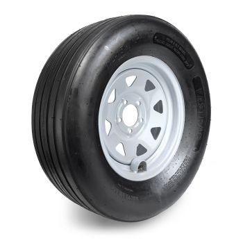 Pneu agricole 11L15 8 plis LRD tubeless 2530 lbs 66 km/h Fastrac avec tube et jante 15" 5 trous rally et protège-valve Pneu agricole 11L15 8 plis LRD tubeless 2530 lbs 66 km/h Fastrac avec tube et jante 15" 5 trous rally et protège-valve