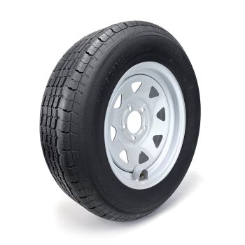 Pneu radial ST205/75R15 8 plis LRD 2150 lbs Westlake et jante 15" 5 trous rally et protège-valve