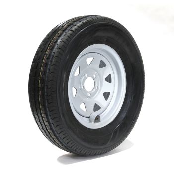 225/75R15 6 ply LRC 2150 lbs radial Sterling tire and 15" 5 holes rally rim with valve protector
