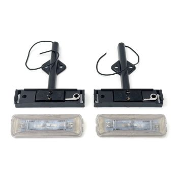 4" x 1" clear LED clearance lights 4 amber and red diodes with bracket (2)