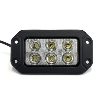 6" x 3 3/8" 6 diodes 18W clear LED work light 6" x 3 3/8" 6 diodes 18W clear LED work light
