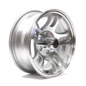15" x 6" 6 holes 2830 lbs S5-model aluminum rim and cap 15" x 6" 6 holes 2830 lbs S5-model aluminum rim and cap