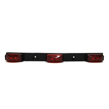 Red light bar on black metal base