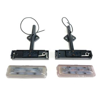 4" x 1" clear LED clearance lights 4 amber and red diodes with bracket (2)