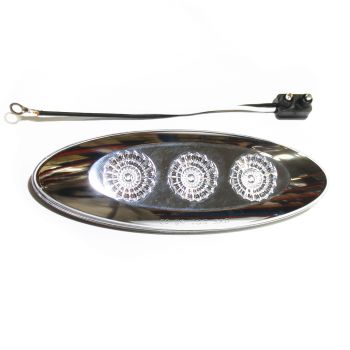 6 1/2" x 2 1/4" 3 red diodes clear LED clearance light