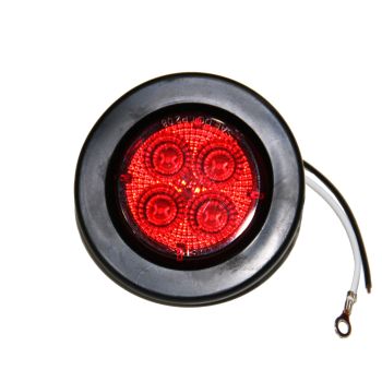 2 1/2" 4 diodes red LED clearance light with reflector