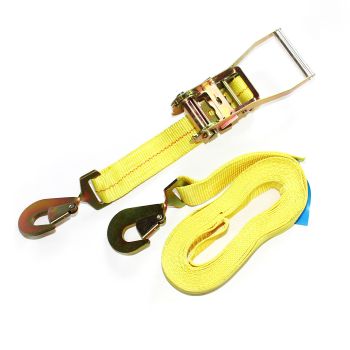 2" x 30' ratchet strap with flat hook and 3.33K keeper